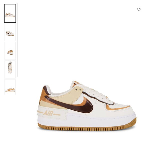 Air Force 1 Shadow Sneakers Nike Size: 7 Color: Sail, Cacao, Flax, & Sesame - Picture 2 of 9